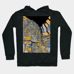 Tacoma Map Pattern in Blue & Gold Hoodie